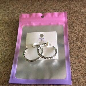 Silver plaided earrings
